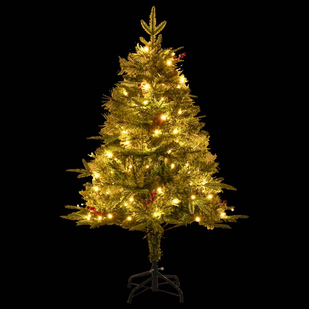 Árbol de Navidad Vidaxl con conos LED y pino 150 cm PVC y PE Green