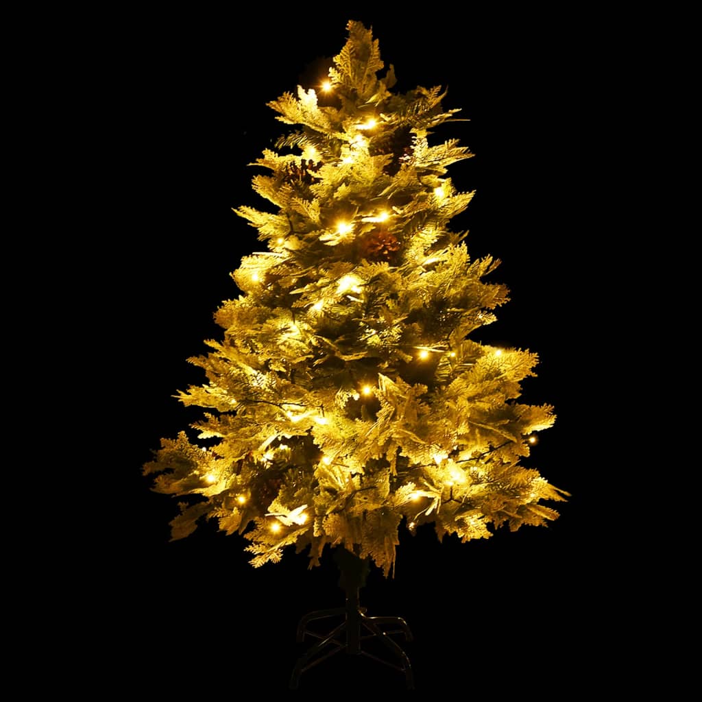 Albero di Natale Vidaxl con coni a LED e pini 150 cm PVC e PE Green