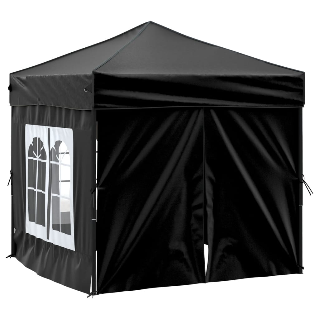 Vidaxl PartyTent pieghevole con pareti laterali 2x2 m nero