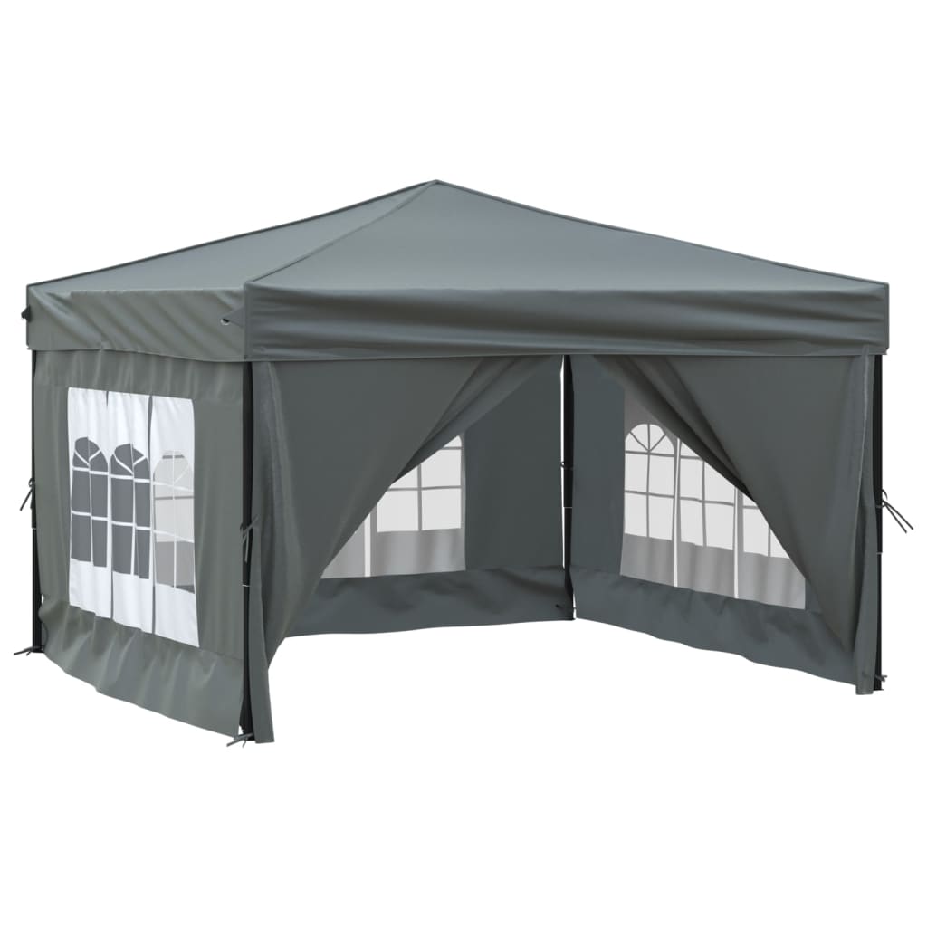 Vidaxl PartyTent pieghevole con pareti laterali 3x3 m antracite