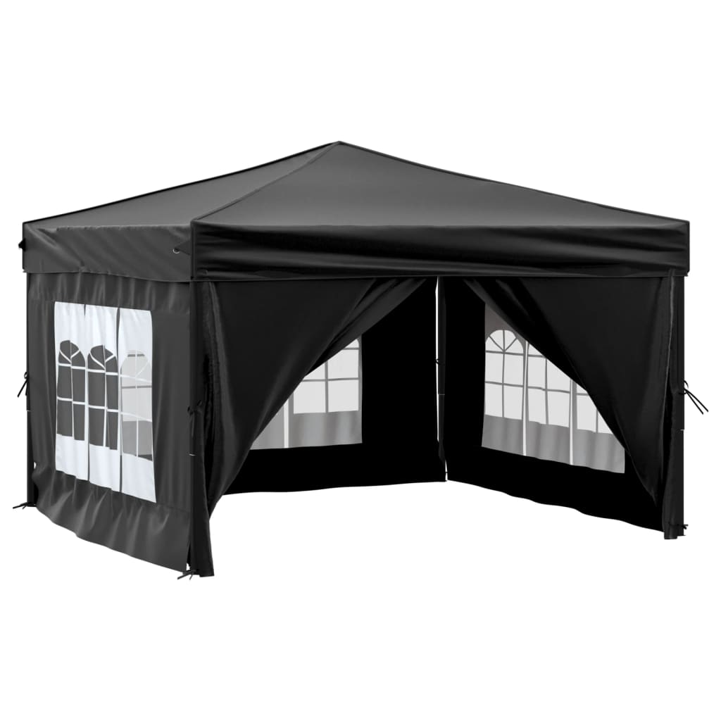 Vidaxl PartyTent plegable con paredes laterales 3x3 m Negro