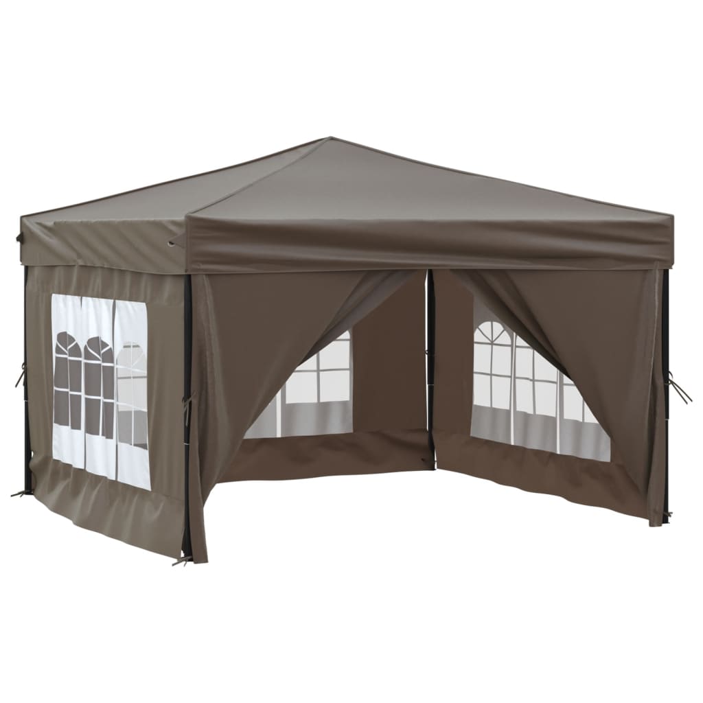 Vidaxl PartyTent plegable con paredes laterales 3x3 m taupe