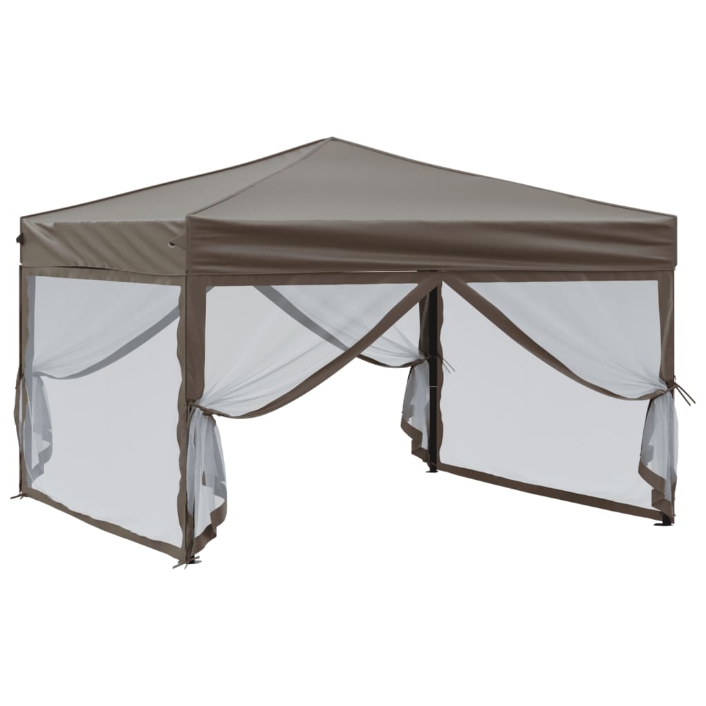 Vidaxl PartyTent plegable con paredes laterales 3x3 m taupe