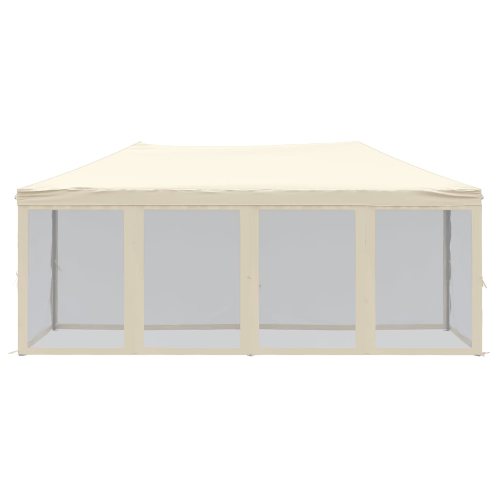 Tenda da festa pieghevole Vidaxx con pareti laterali 3x6 m color crema