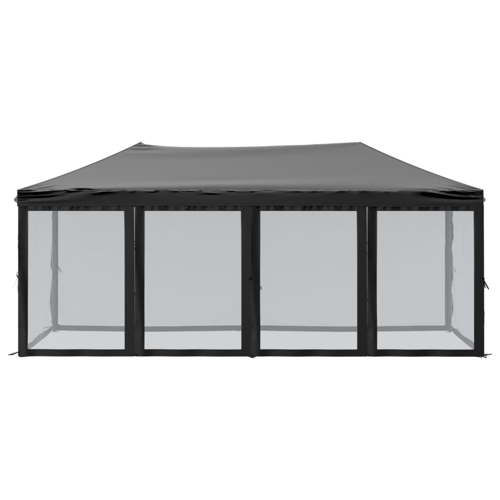 Vidaxl PartyTent plegable con paredes laterales 3x6 m Negro