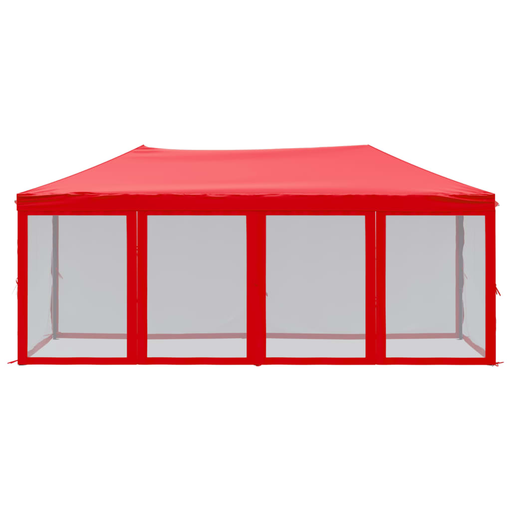 Vidaxl PartyTent pieghevole con pareti laterali 3x6 m rosso