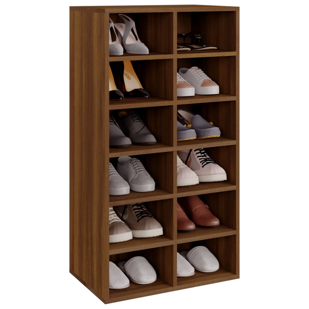 Vidaxl Shoe Rack 54x34x100.5 cm Color de roble de madera procesada