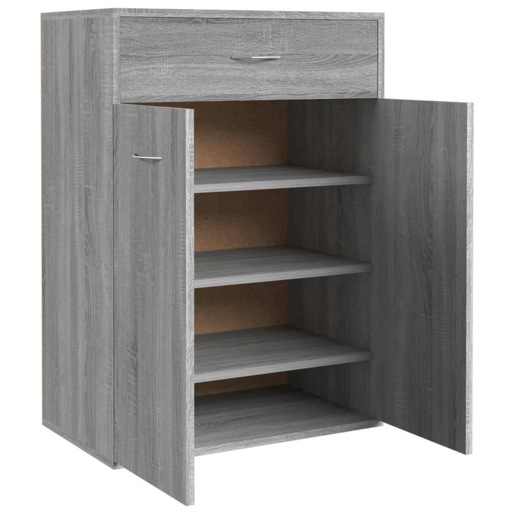 Gabinete de zapatos Vidaxl 60x35x84 cm de madera propiedad de madera gris sonoma