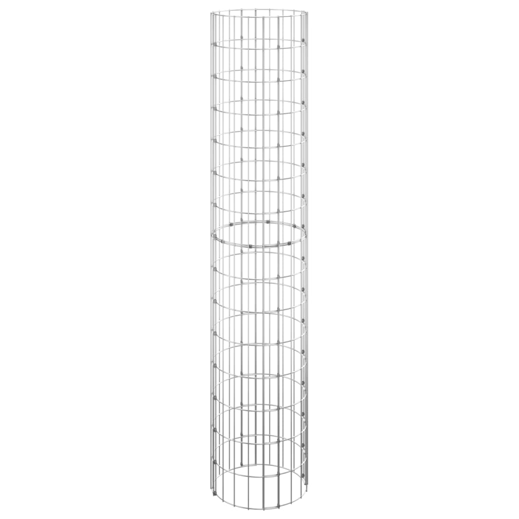 Plantadores de gabión Vidaxl 3 st ronda elevada Ø30x150 cm de acero