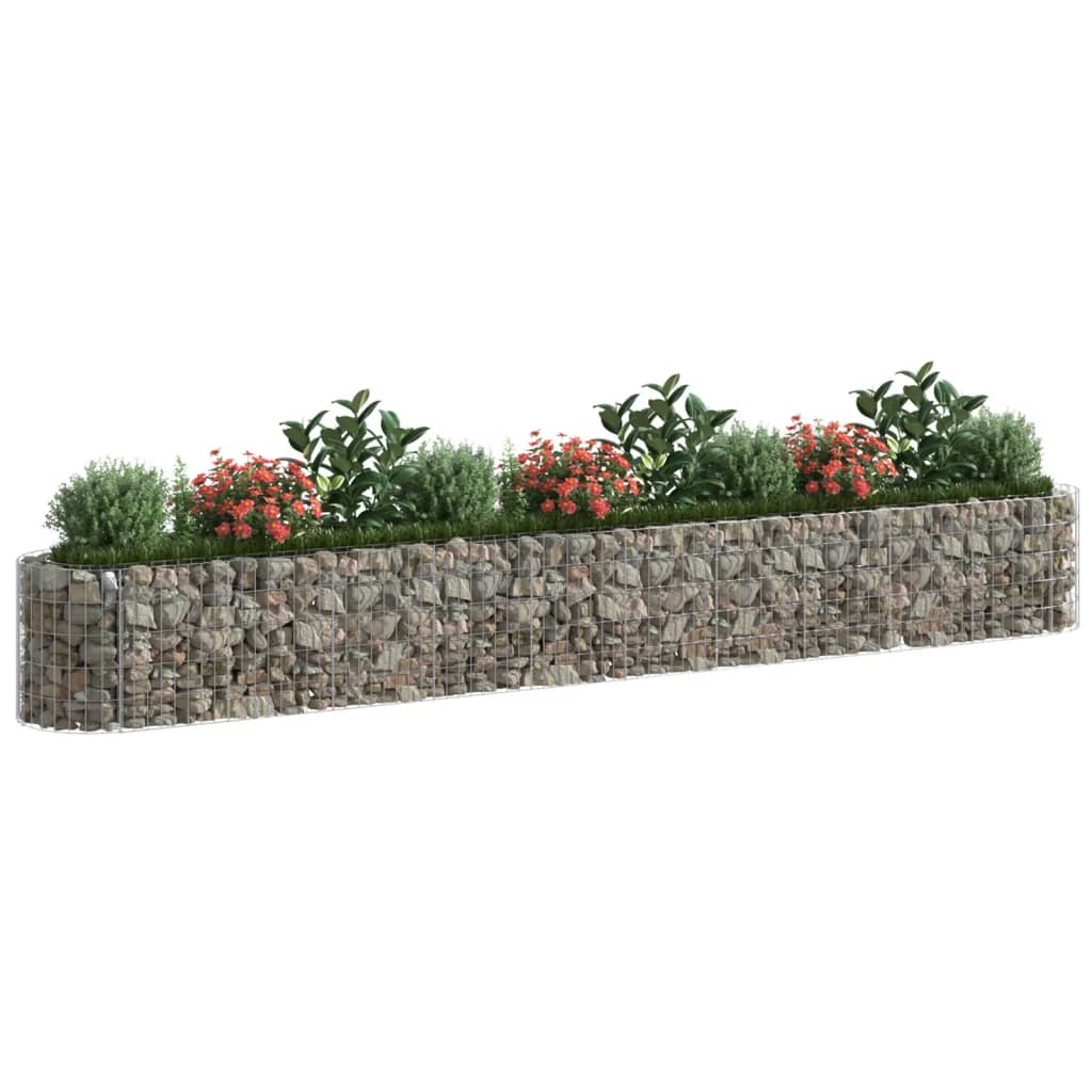 Plantador de gabión Vidaxl insentado 400x50x50 cm de hierro galvanizado