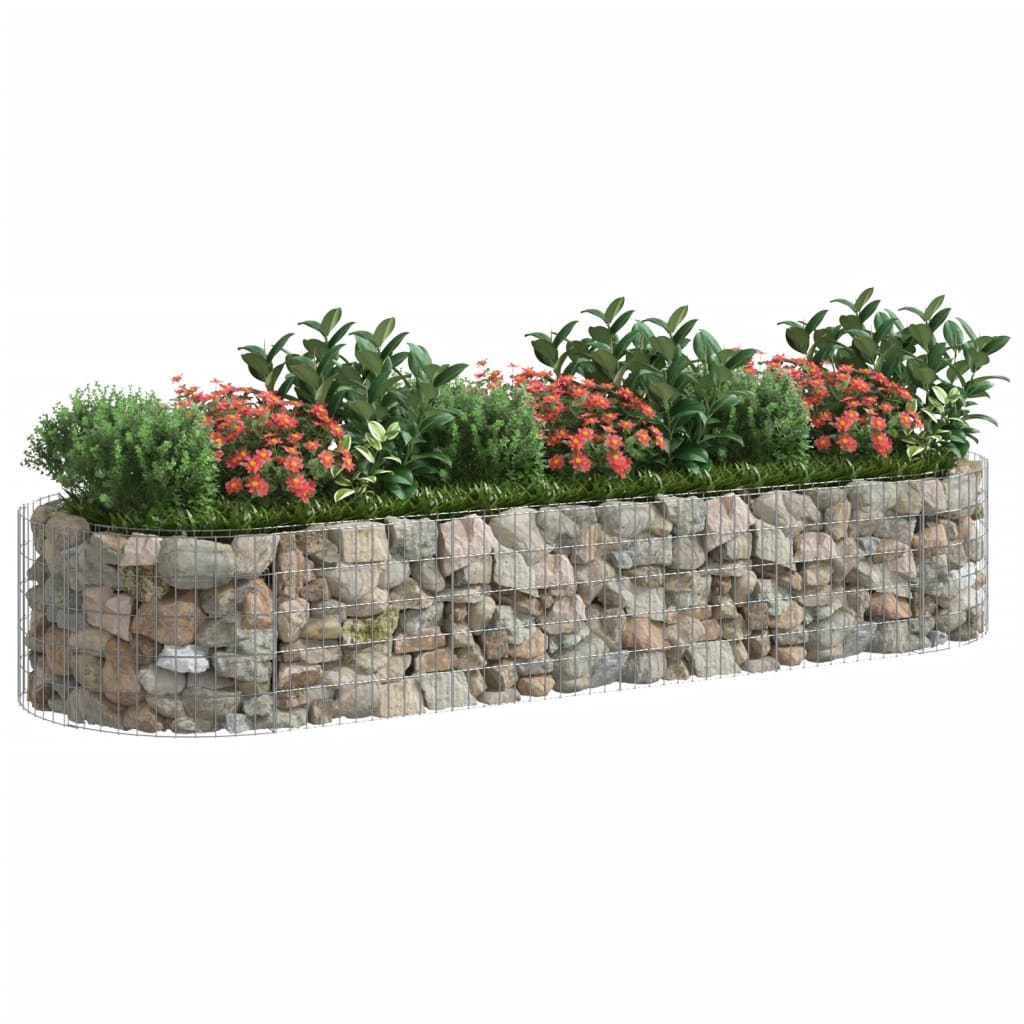 Plantador de gabión Vidaxl insentado 300x100x50 cm de hierro galvanizado