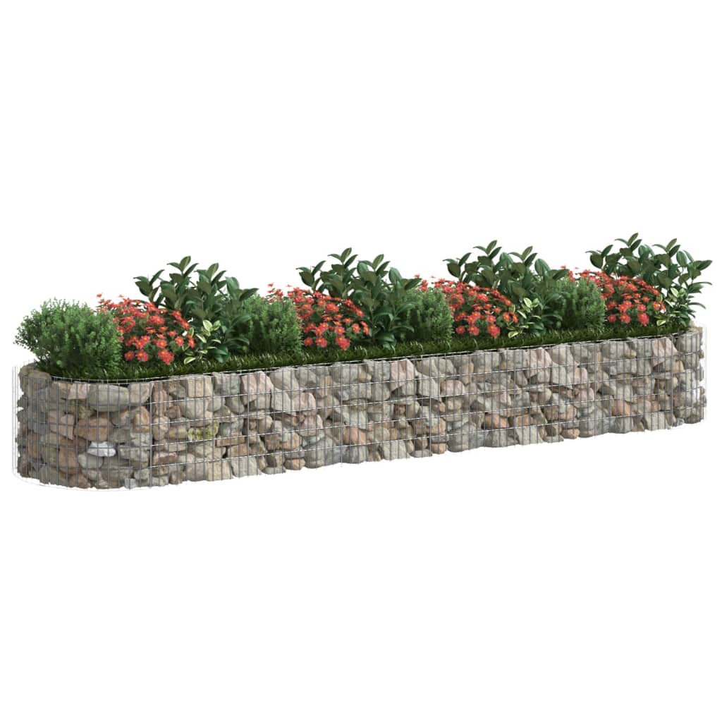 Plantador de gabión Vidaxl insentado 400x100x50 cm de hierro galvanizado