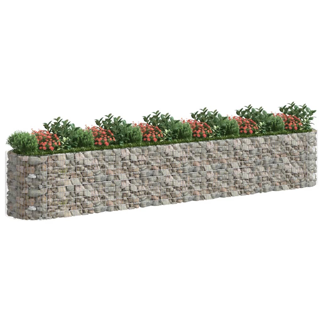 Plantador de Gabion Vidaxl elevado 600x100x100 cm de hierro galvanizado