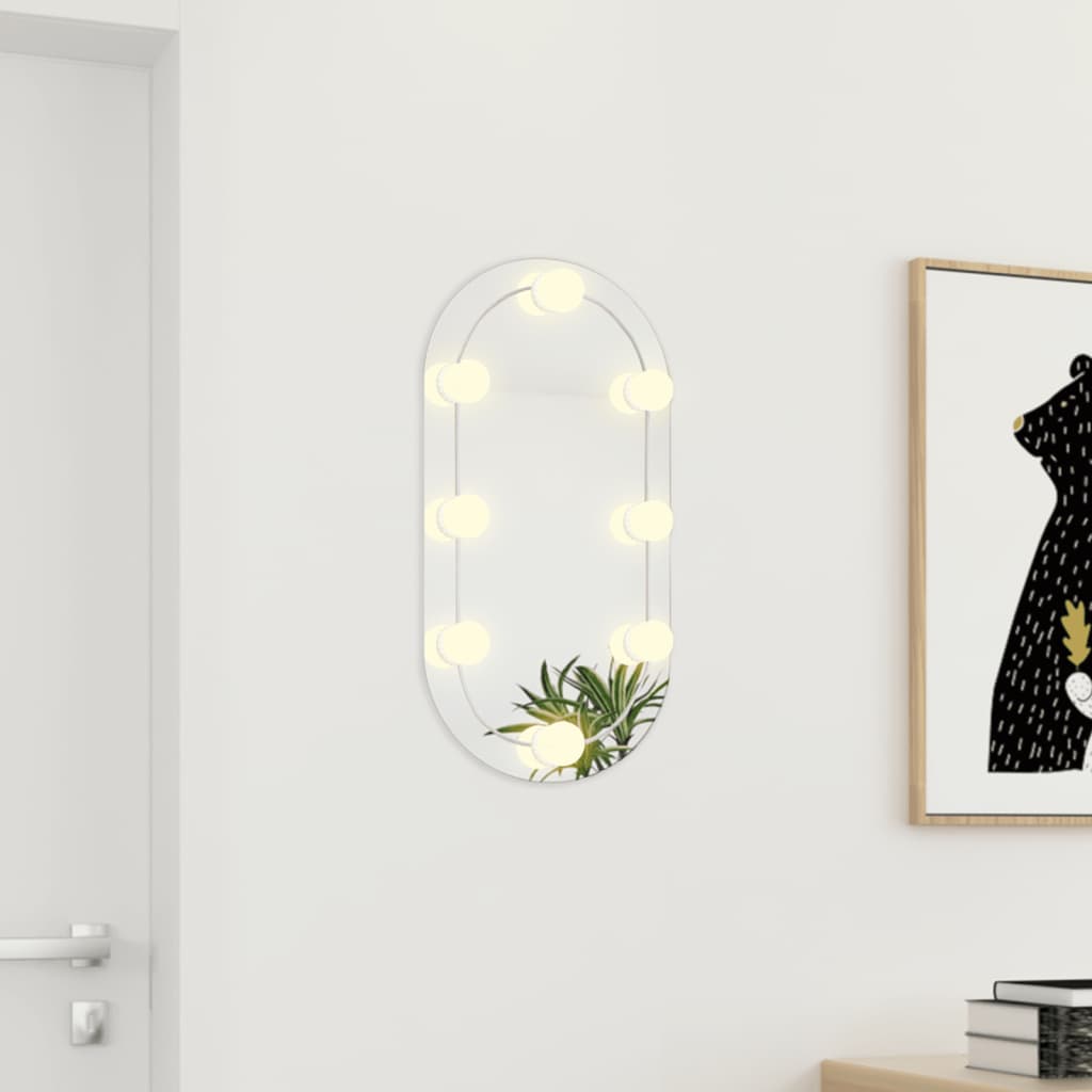 Specchio Vidaxl con illuminazione a LED ovale da 60x30 cm