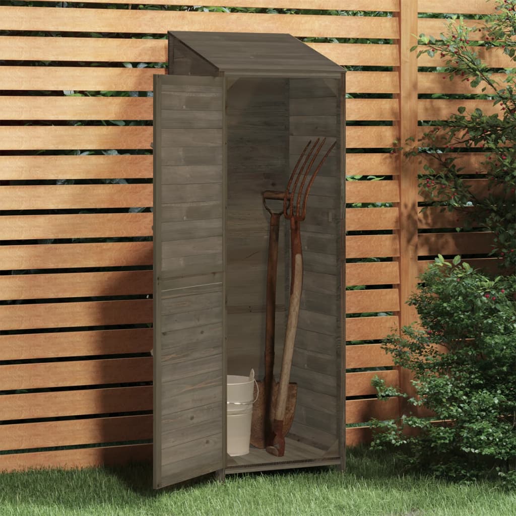 Vidaxl Garden Shed 55x52x174.5 cm de pino sólido -madera con antracita