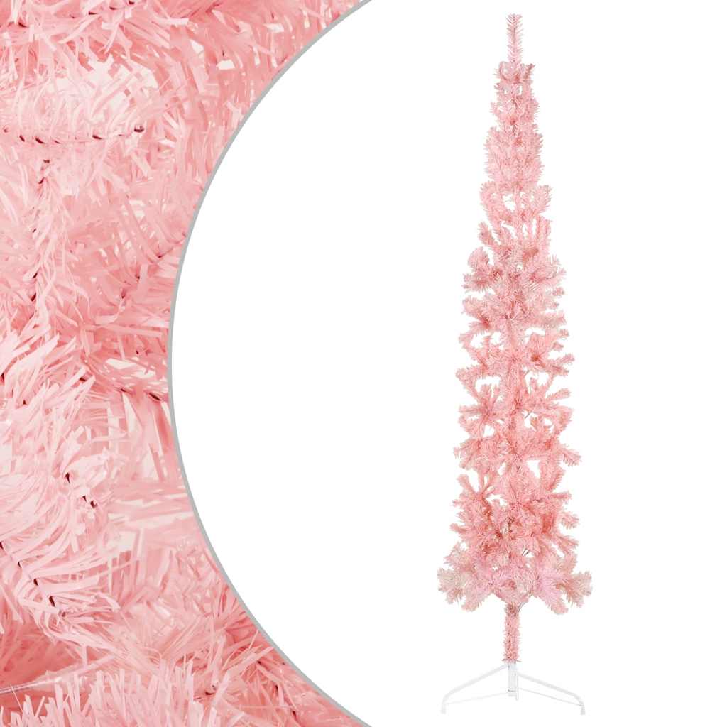 Vidaxl KunstkerstBoom metà con rosa standard stretto 240 cm