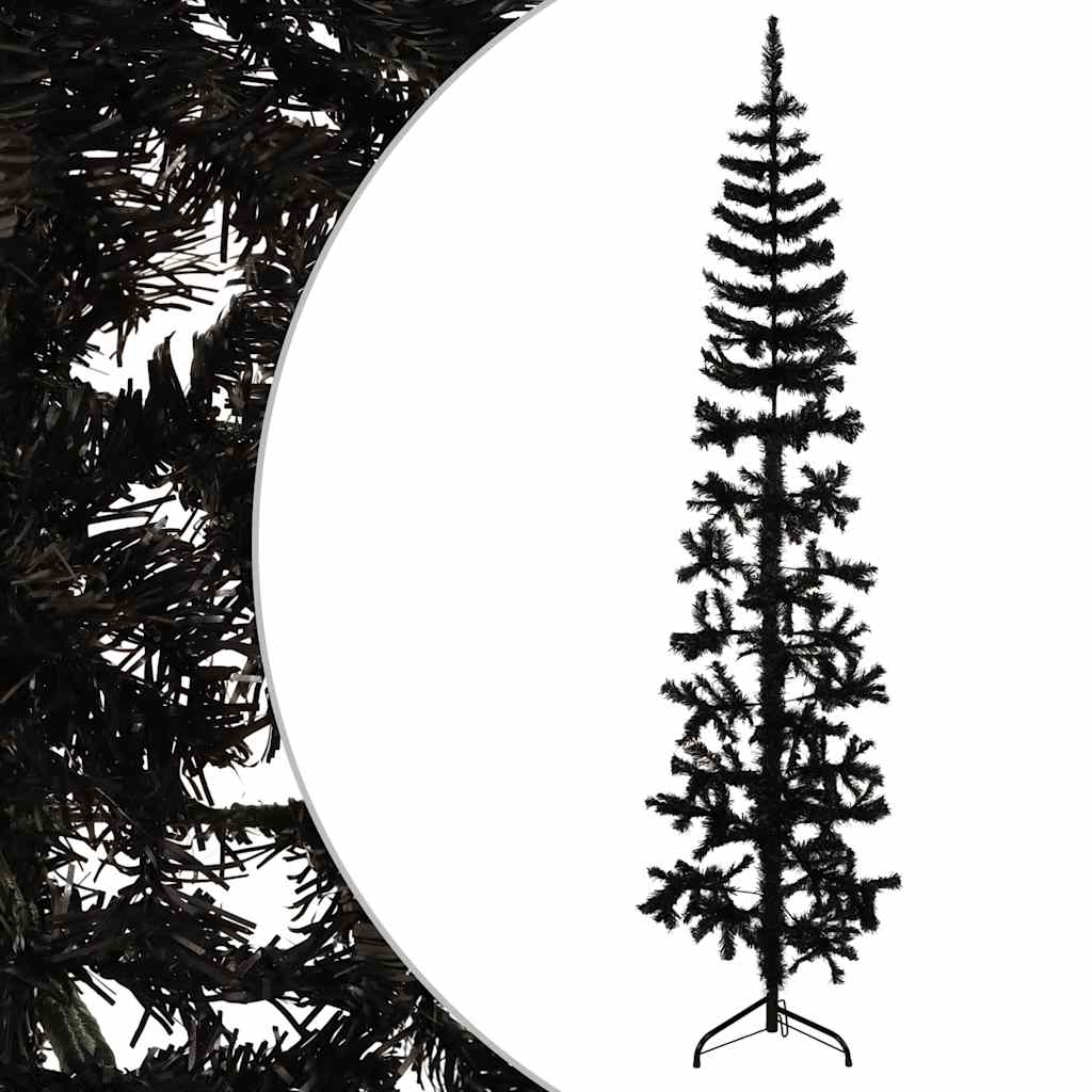 Vidaxl Kunstkerstboom Half con negro estándar de 180 cm negro