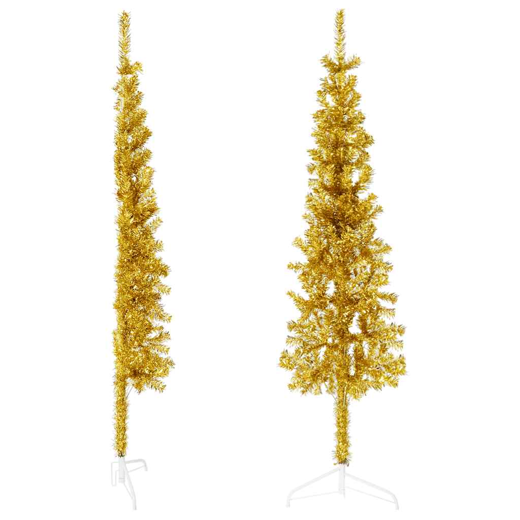 Vidaxl Kunstkerstboom metà con color oro a 120 cm stretto standard