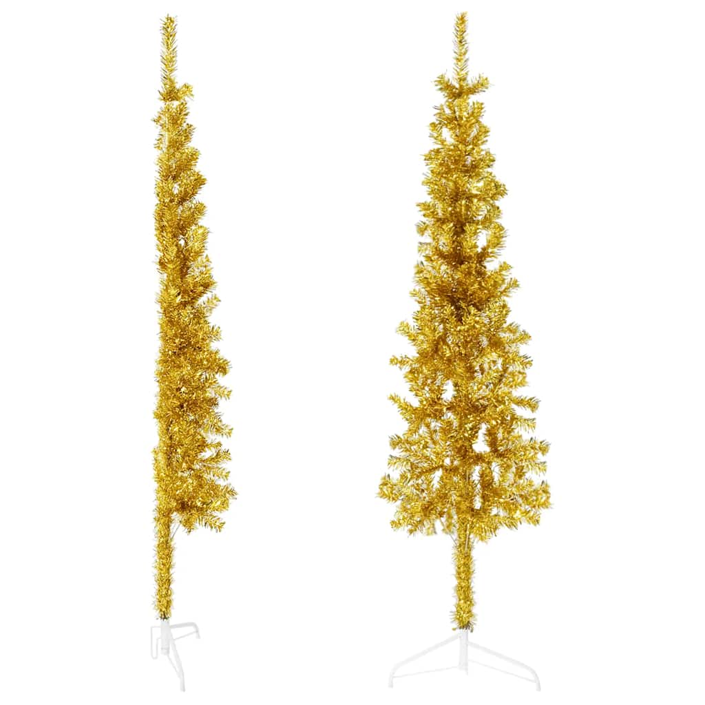 Vidaxl Kunstkerstboom metà con color oro stretto standard da 150 cm