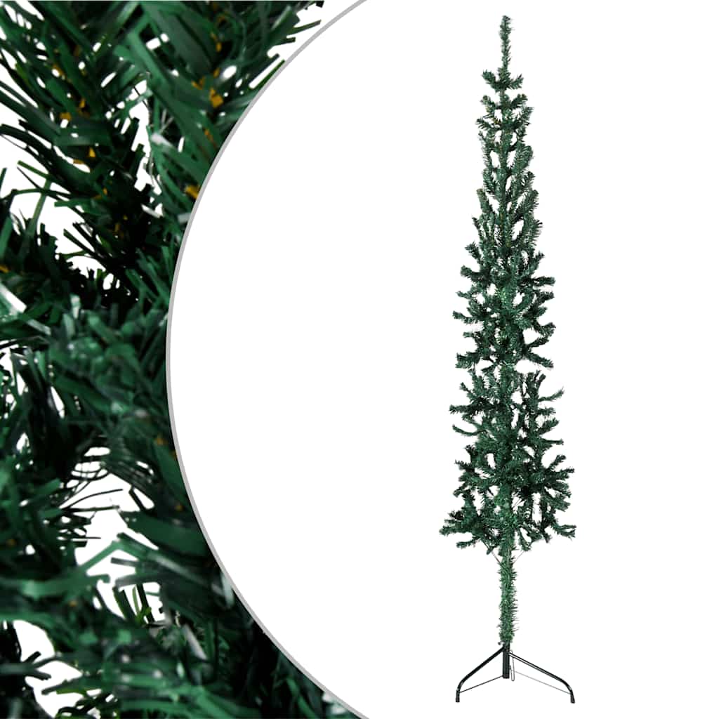 Vidaxl KunstkerstBoom metà con verde standard stretto 240 cm