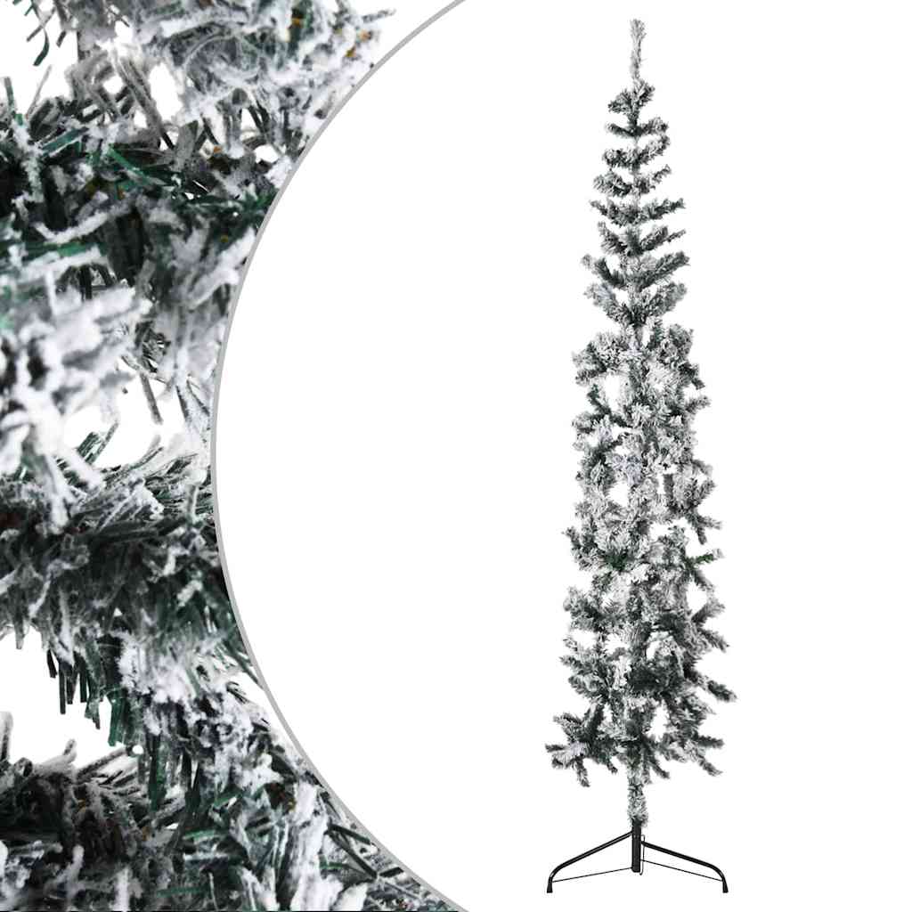 Vidaxl Kunstkerstboom metà con neve stretta 180 cm