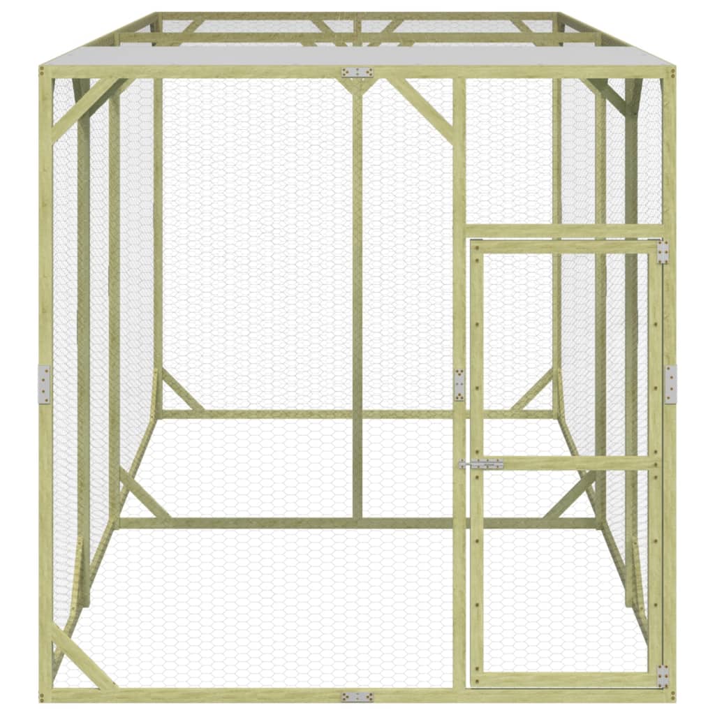 Vidaxl Chicken Coop 200x400x200 cm Pino sólido impregnado