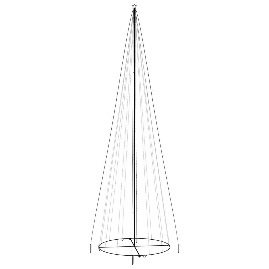 Vidaxl Kegelkerstboom 1134 LED White White 230x800 cm