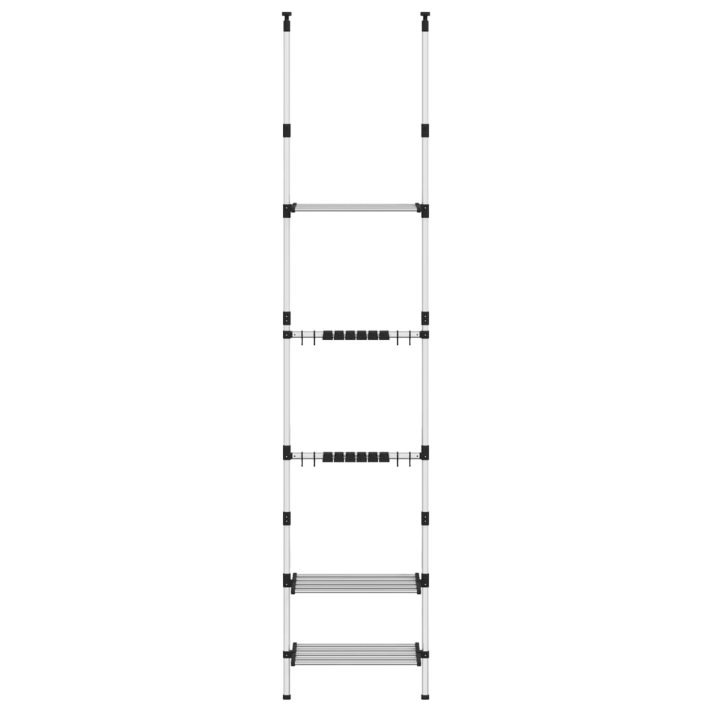 Vidaxl Garden Rack con 3 estantes de aluminio telescópico de color plateado