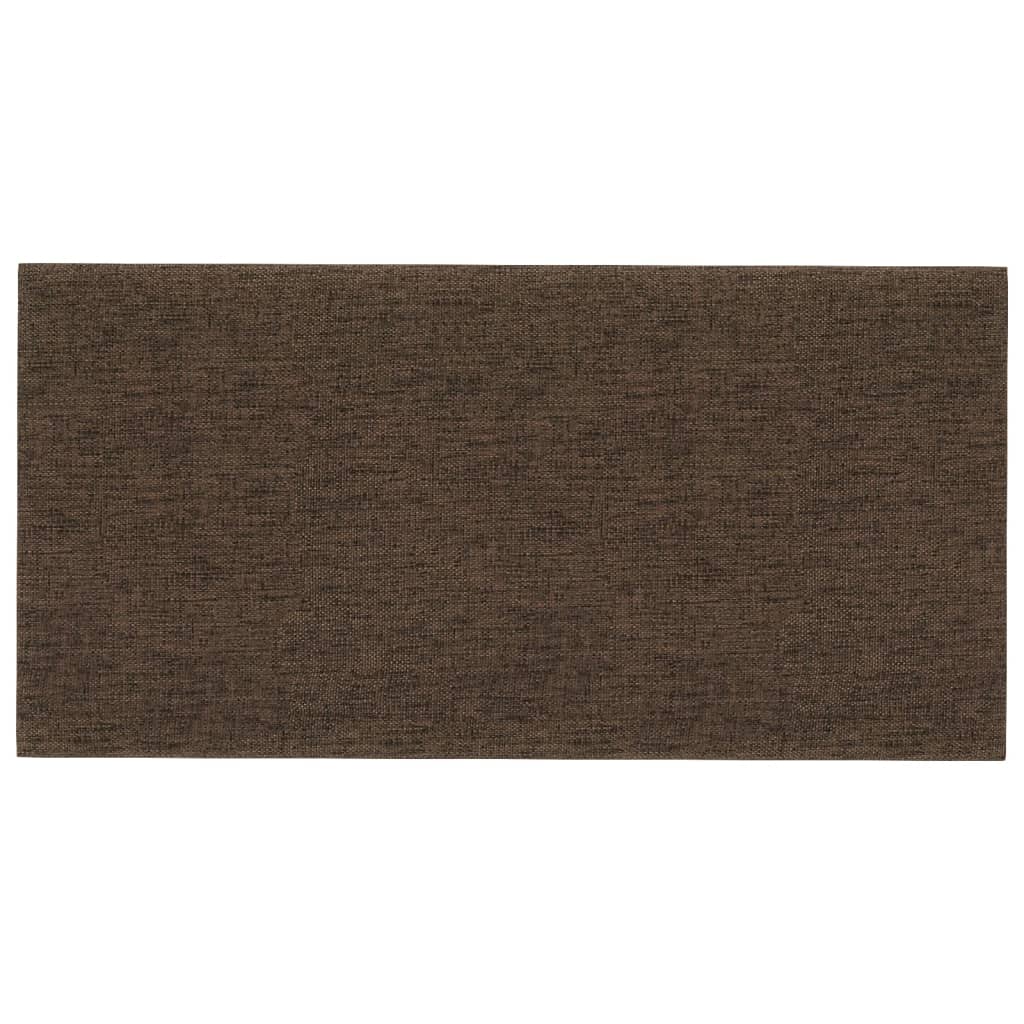 Paneles de pared Vidaxl 12 PCS 0.54 m² 30x15 cm de tela marrón