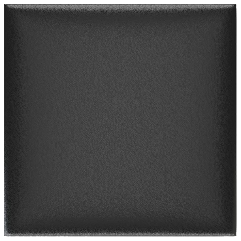 Paneles de pared Vidaxl 12 ST 1.08 m² 30x30 cm de cuero artificial negro
