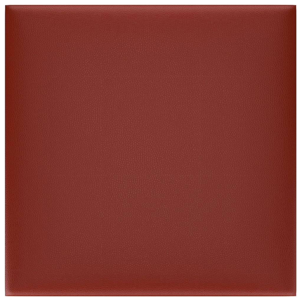 Paneles de pared Vidaxl 12 St 1.08 m² 30x30 cm de vino de cuero artificial rojo
