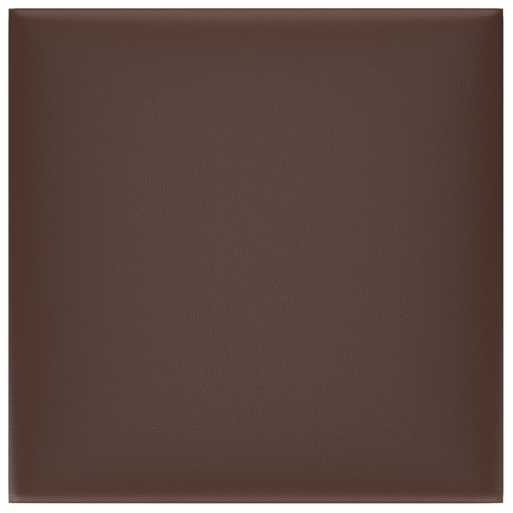 Paneles de pared Vidaxl 12 st 1.08 m² 30x30 cm de cuero artificial marrón