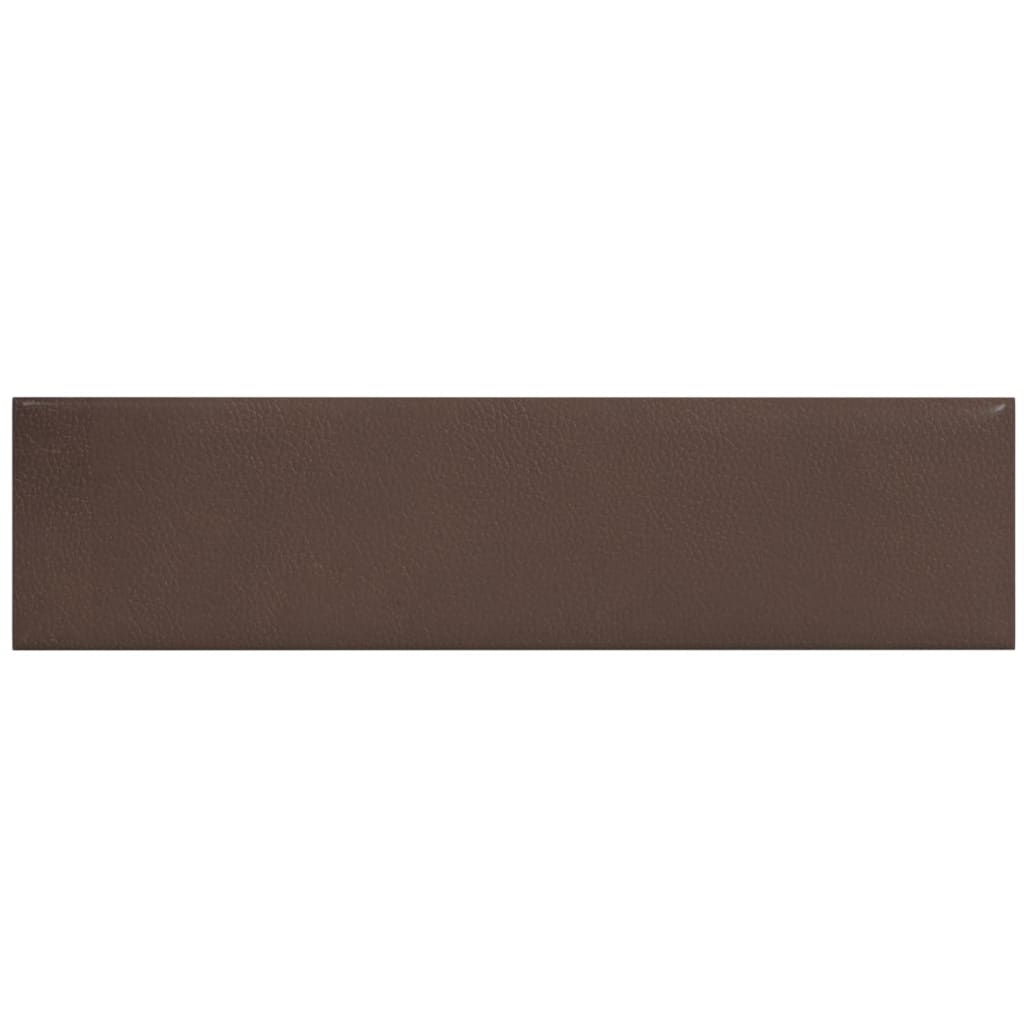 Paneles de pared Vidaxl 12 ST 1.08 m² 60x15 cm de cuero artificial marrón