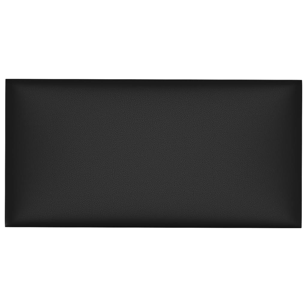 Paneles de pared Vidaxl 12 st 2.16 m² 60x30 cm de cuero artificial negro