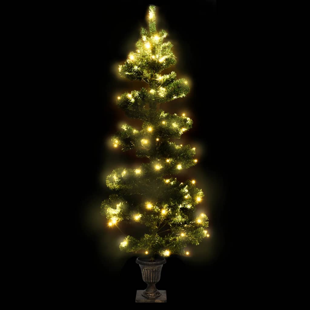 Vidaxl Kunstkerstboom con iluminación y bote de 120 cm PVC Green