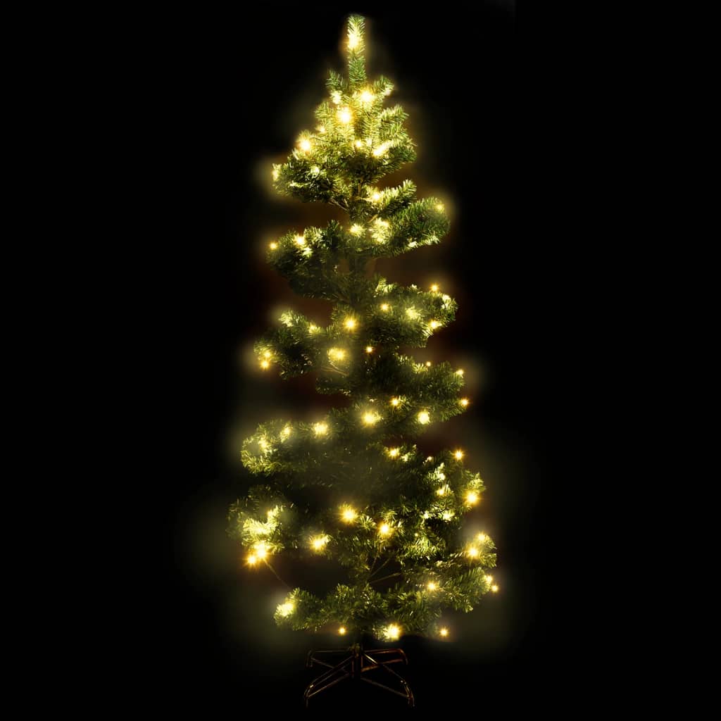 Vidaxl Kunstkerstboom con iluminación y estándar de 180 cm PVC Green