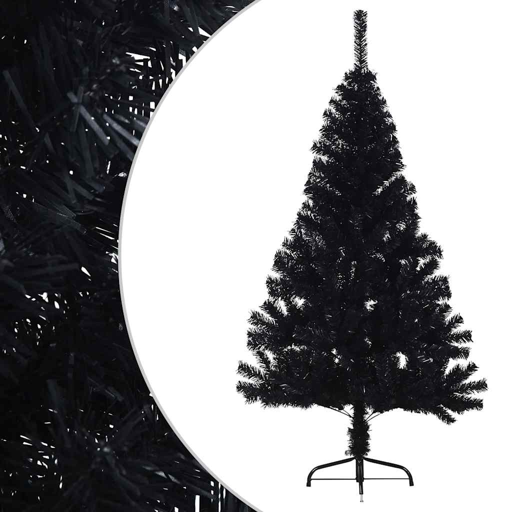 Vidaxl Kunstkerstboom con media cm PVC Negro estándar de 150 cm