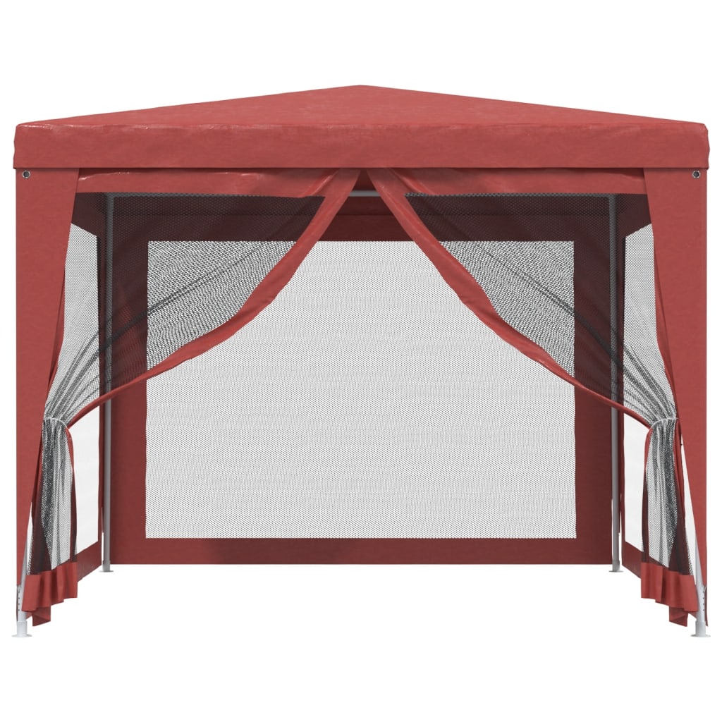 Tenda per feste Vidaxl con pareti laterali a 4 mesh 3x3 m hdpe rosse