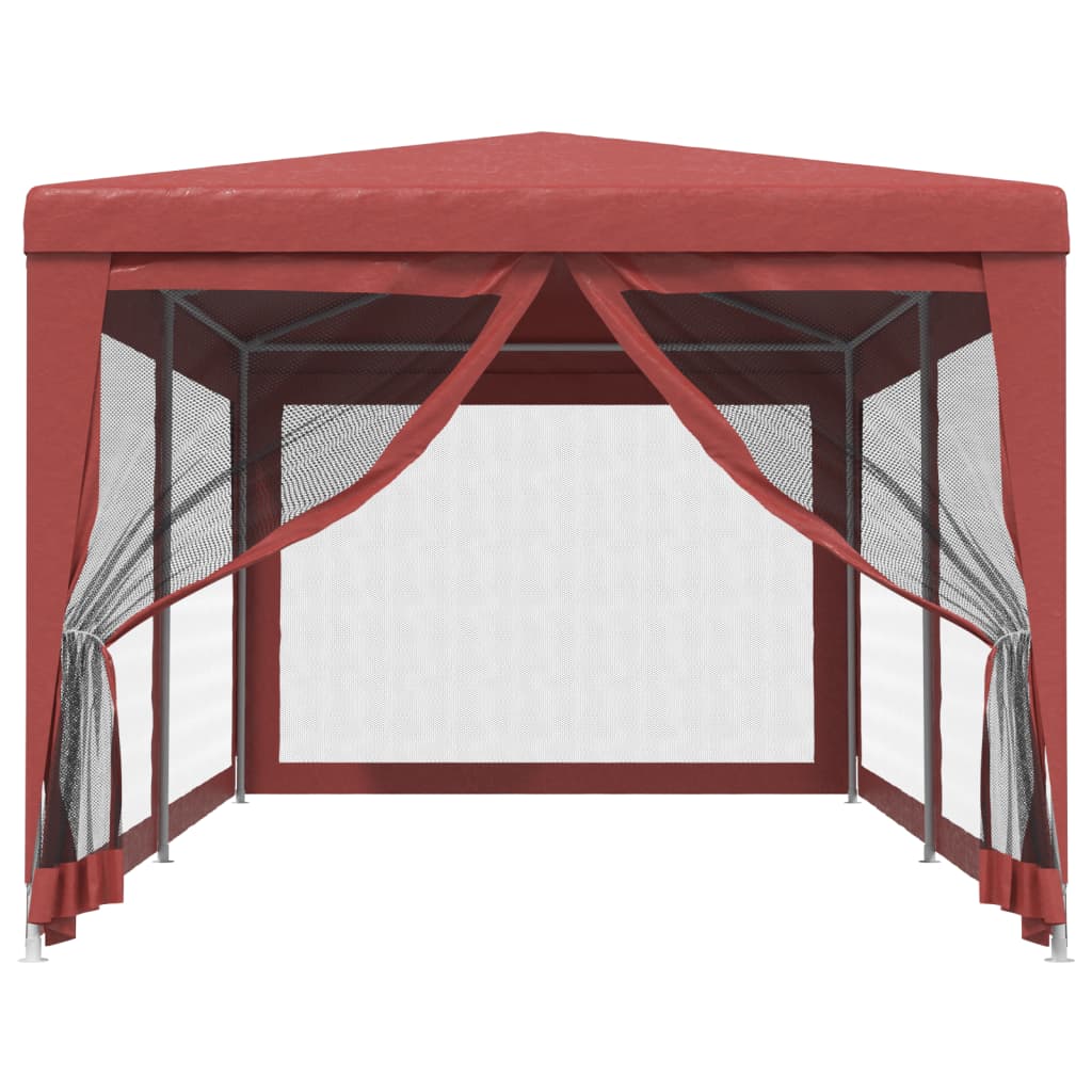 Tienda de fiesta Vidaxl con 6 paredes laterales de malla 3x6 M HDPE RED