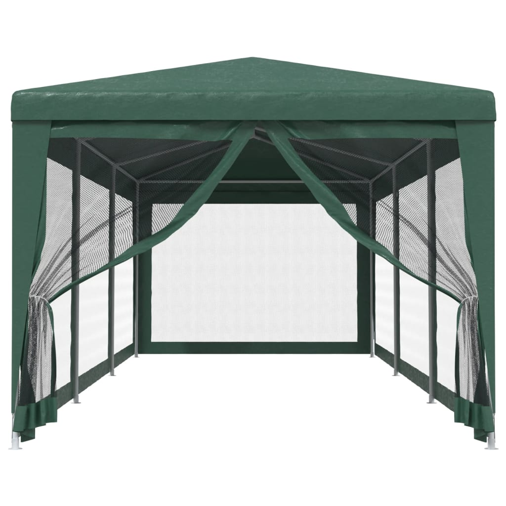 Tenda per feste Vidaxl con 8 pareti laterali a rete 3x9 m HDPE Green