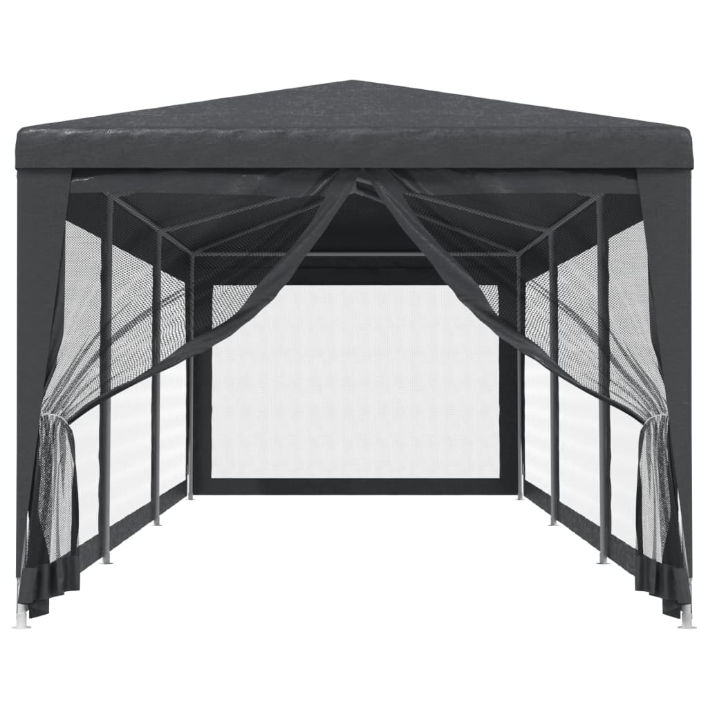Tenda per feste Vidaxl con 8 pareti laterali a rete 3x9 M HDPE antracite -lorato