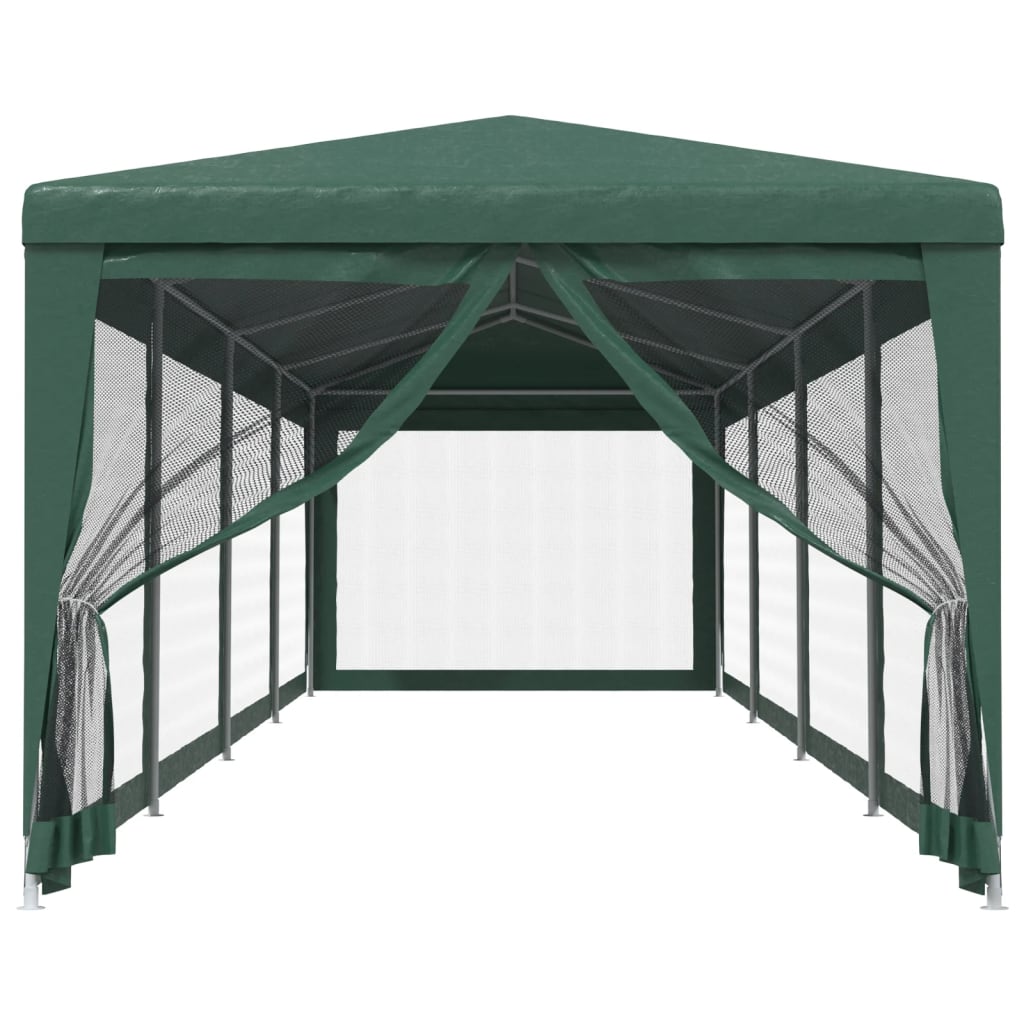 Tenda per feste Vidaxl con pareti laterali da 10 mesh 3x12 m HDPE Green
