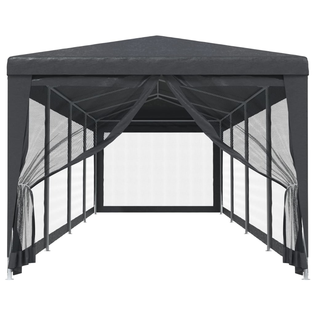 Tienda de fiesta de Vidaxl con 10 paredes laterales de malla 3x12 M HDPE -Colorado