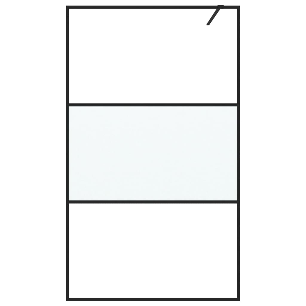 Vidaxl Walk-In Shower Mall 115x195 cm Halfmat ESG-Glas Negro