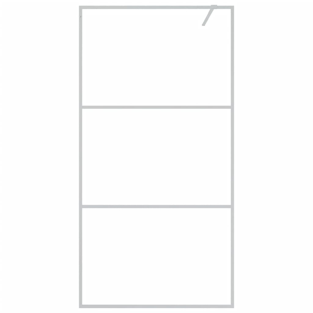 Vidaxl inloopdouchewand 100x195 cm transparant esg-glas zilverkleurig