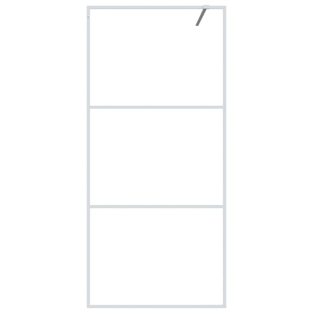 Vidaxl Walk-In Shower Wall 90x195 cm Transparent ESG Glass White