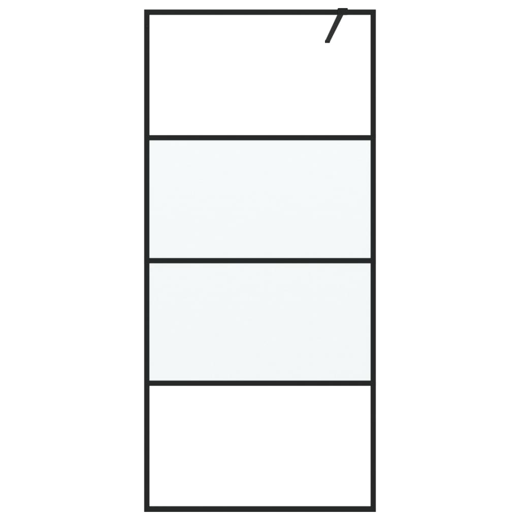 Vidaxl Walk-In Show-In Wall 90x195 cm Mezzo Mat ESG Black