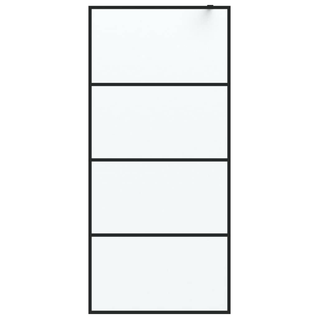 Vidaxl Walk-In Shower Mall 90x195 CM Mat ESG Glass Negro