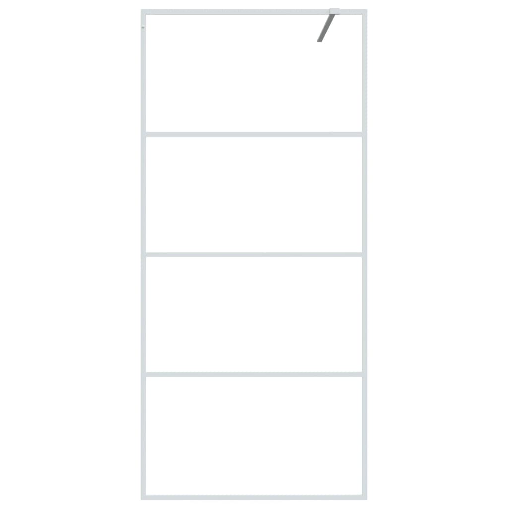 Vidaxl Walk-In Shower Mall 90x195 cm de vidrio ESG transparente blanco