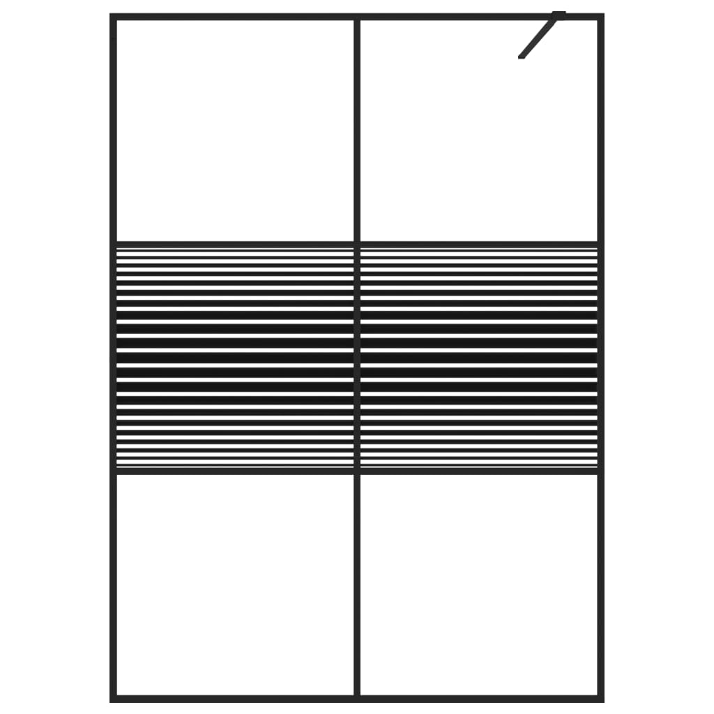 Vidaxl Walk-In Shower Mall 140x195 cm de vidrio ESG transparente negro